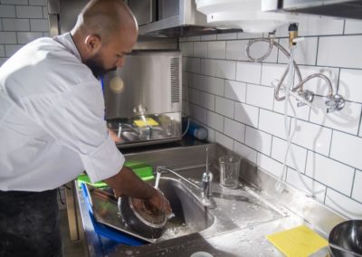 cleaning dishwasher