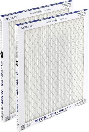 AirDoctor MERV 14 HVAC Pleated Filter Available in 6 Sizes. Captures 96% of Pollutants 1-3 Micron in Size. Captures Impurities From Air to Protect Your HVAC System and Purify Air in Your Home.